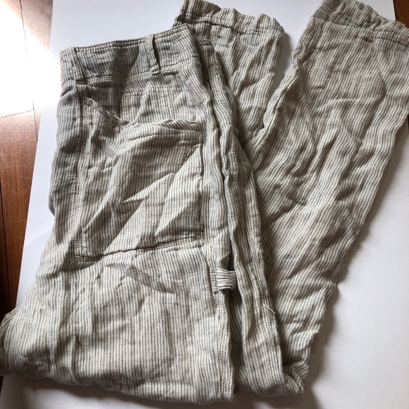2/2 FREE PEOPLE LINEN PANTS WHITER ! - Picture 1 of 7